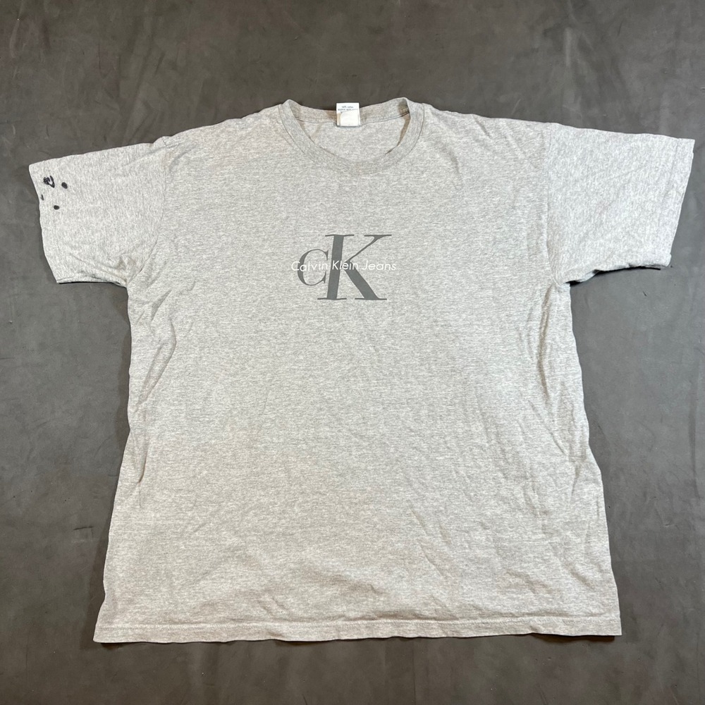 Vintage Calvin Klein Jeans Size L/XL Made in the USA T Shirt 90s Brand Gray